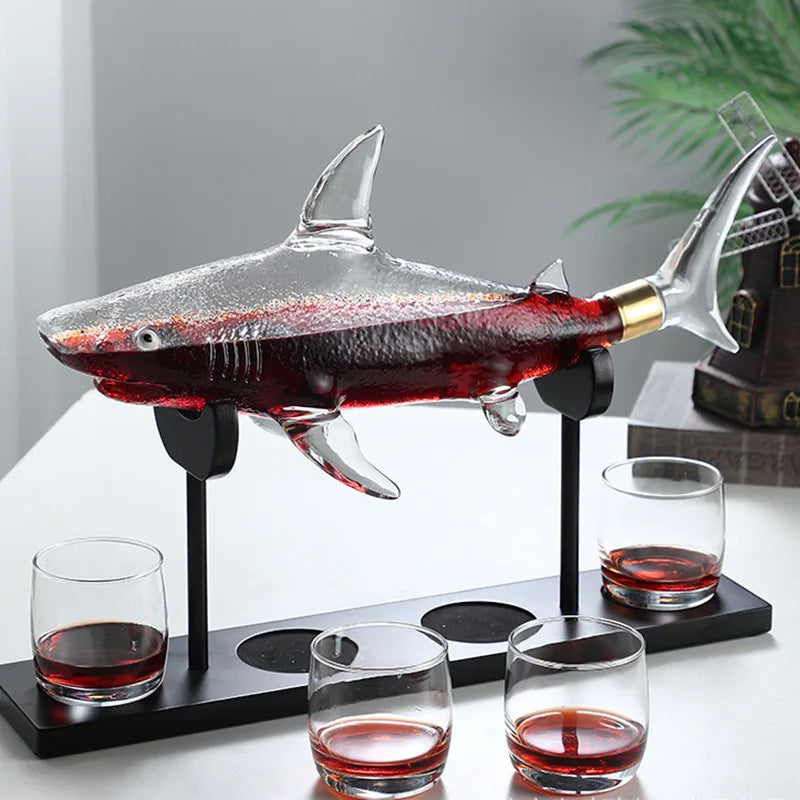 Shark Decanter And Glasses Set