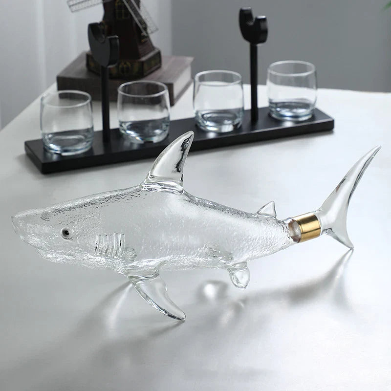Shark Decanter And Glasses Set